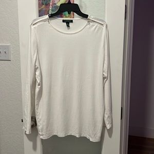 Ralph Lauren long sleeve tee with zippered shoulders-like new!